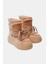 Kadın Kürklü Kalın Taban Bağcıklı Termal Kar Botu - Bej 1