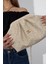 Kadın Krem Hasır Görünümlü El ve Omuz Askılı Clutch Çanta 1
