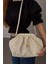 Kadın Krem Hasır Görünümlü El ve Omuz Askılı Clutch Çanta 3