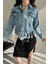 Püskül Detaylı Denim Crop Ceket 4