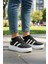 Siyah Beyaz Yüksek Taban Bağcıklı Unisex Sneaker Dvs-01 Z 3