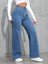 Kadın Baggy Fit Denim Jean Yıkamalı Pantolon 1