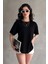 Siyah Modal Kumaş Kadın Tişört 1