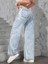 Kadın Baggy Fit Denim Jean Yıkamalı Pantolon 2