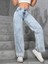 Kadın Baggy Fit Denim Jean Yıkamalı Pantolon 4