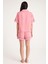 Dream Mavi/pembe Kısa Kollu Şortlu Önden Düğmeli 4 Parça Pijama Takım Set 5
