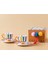 Eotic Strip New Bone China 2'li Kahve Fincan Takımı Renkli 1