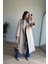 Taş Rengi Kuşaklı Astarlı Yırtmaçlı Oversize Trençkot 1