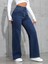 Kadın Baggy Fit Denim Jean Yıkamalı Pantolon 1