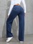 Kadın Baggy Fit Denim Jean Yıkamalı Pantolon 2