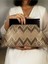 Bahram - Ahşap Burslu Kumaş Portföy Çanta, Clutch, El Çantası 2