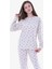 Mavi Çiçekli Kız Pijama - Bej 1