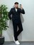 Erkek Lacivert Kruvaze Takım Elbise Modern Slim Fit Şık Damatlık Özel Gün Klasik Takım 1