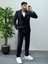 Erkek Lacivert Kruvaze Takım Elbise Modern Slim Fit Şık Damatlık Özel Gün Klasik Takım 2