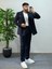 Erkek Lacivert Kruvaze Takım Elbise Modern Slim Fit Şık Damatlık Özel Gün Klasik Takım 7