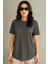 Antrasit Modal Kumaş Kadın Tişört 1
