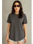 Antrasit Modal Kumaş Kadın Tişört 2