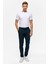 Lacivert Slim Armürlü Kanvas Pantolon 1