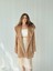 Urban Retro Kapüşonlu Oversize Ceket Kaban Kadın Camel 2