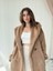 Urban Retro Kapüşonlu Oversize Ceket Kaban Kadın Camel 4