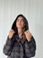 Urban Retro Kapüşonlu Oversize Ceket Kaban Kadın Füme 2