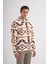 Vintage Desenli Kürk Dokulu Dik Yaka Regular Fit SWEATSHIRT-52440 1