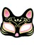 Siyah Renk Süet Kaplama Üzeri Pembe Sarı Simli Kedi Maskesi 17X14 cm (5224) 1