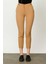 Kadın Süs Düğmeli Dar Pantolon 2081 Camel 3
