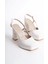 Mety Beyaz Cilt Topuklu Ayakkabı 2