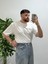 Gracht Erkek Beyaz Oversize Basic Tişört Rahat Kesim Günlük Kombinler Için Uygun Yazlık Tshirt 2