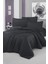 Stripe Tek Kişilik Pollysaten Nevresim Takımı Siyah 1