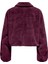 Kadın Ayrık Yaka Fermuarlı Mor Peluş Ceket - 15348987 2