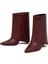 Kadın Bordo Ince Topuklu Deri Bot 25AFD160218 3