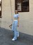 Crop Pantolon Biyeli Takım Mavi 3