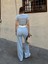 Crop Pantolon Biyeli Takım Mavi 4