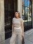 Crop Pantolon Biyeli Takım Bej 6