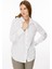 Kadın Büyük Beden Gömlek Yaka Önü Düğmeli Bluz 2581 Ekru 2