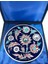 Osmanlı Ihtişamı Mavi Zeminli Hatayi Motif Iznik Çini Tabak 3