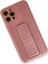 iPhone 12 Pro Kılıf Coco Karbon Standlı Kapak - Pembe 3