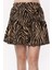 Süet Kadife Zebra Desenli Şort Etek 4