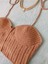 Vip Handmade Koyu Bej Crop Top Büstiyer 7