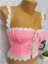 Crop Top Büstiyer Şeker Pembe Beyaz Renk Handmade 2