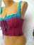 Crop Top Büstiyer Vişne -Mavi Renk Handmade 3