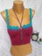Crop Top Büstiyer Vişne -Mavi Renk Handmade 5