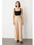Kadın Pileli Geniş Paça Pantolon 2104 Kum 1
