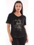 Kadın V Yaka Kısa Kol Bluz 3054 Siyah 3