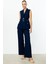 Kadın Köprülü Bol Paça Pantolon 4124 Lacivert 2