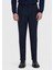 Lacivert Düz Dokuma Regular Fit Casual Yün Karışımlı Pantolon 2