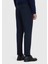 Lacivert Düz Dokuma Regular Fit Casual Yün Karışımlı Pantolon 4