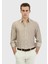 Kahverengi Çizgili Casual Fit Dokuma Casual Gömlek 1